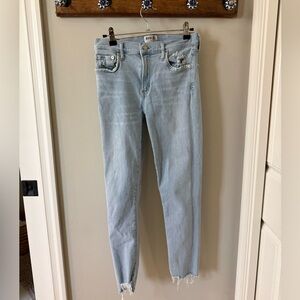 AGOLDE Light Blue Women's  Stretch Raw Hem Jeans